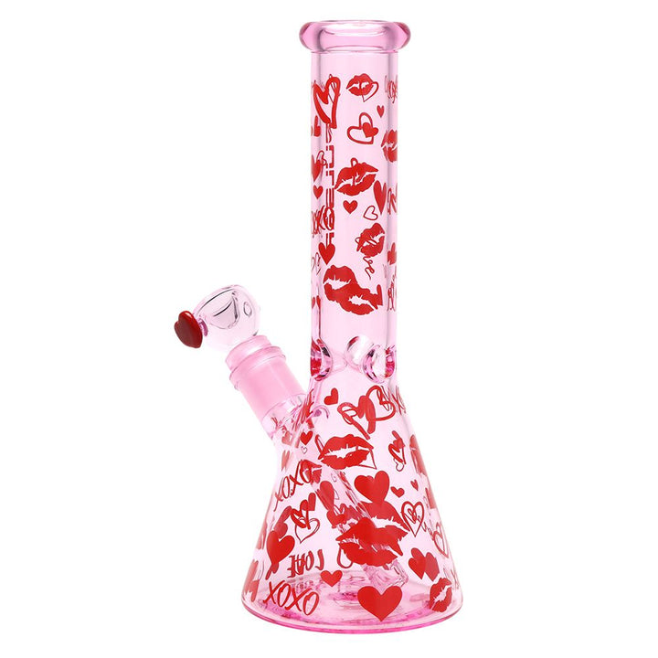 Valentine's XOXO Pink Beaker Bong Set - pilotdiary