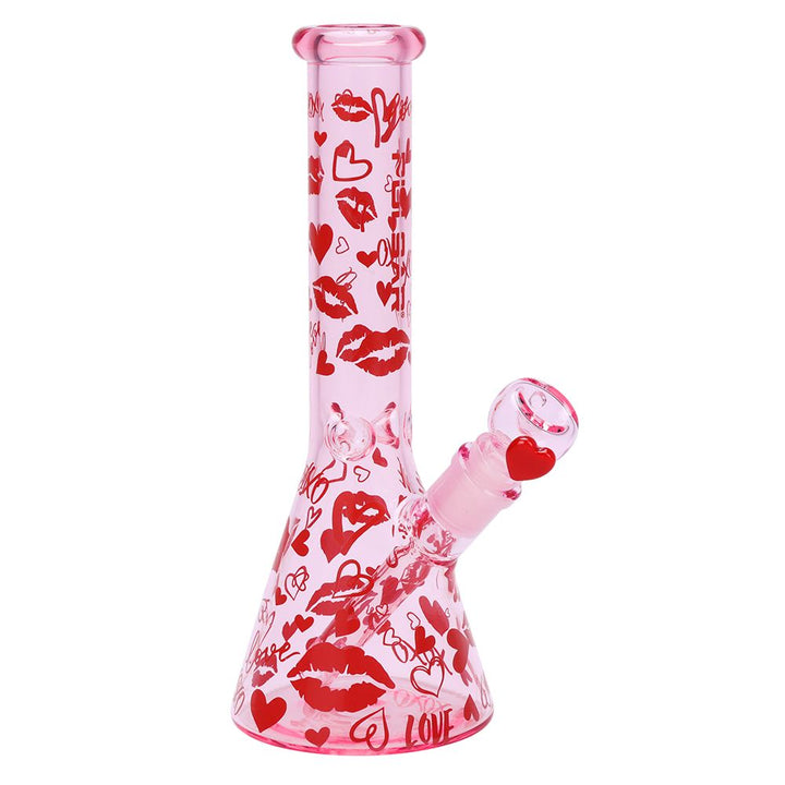 Valentine's XOXO Pink Beaker Bong Set - pilotdiary