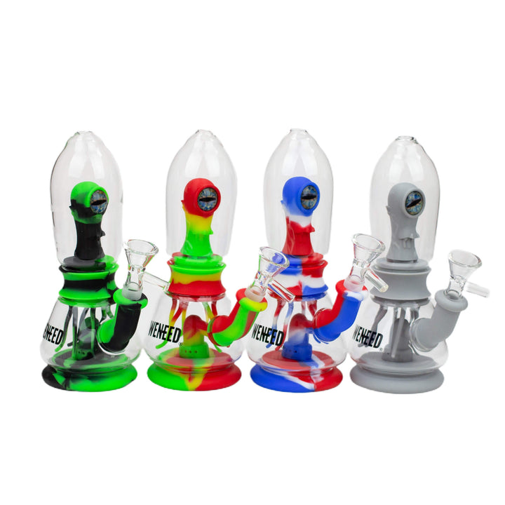 WENEED - 7" Silicone Monster Double Filter Bong 