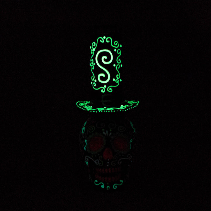 Wizard Sugar Skull Glow-in-the-Dark Bong