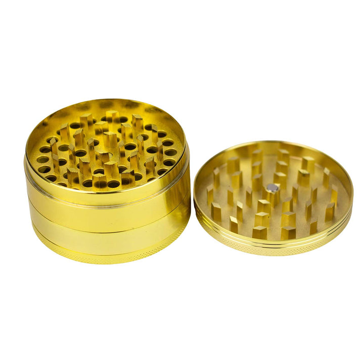 75mm 4-piece metal herb grinder with 3 chambers from Acid Secs