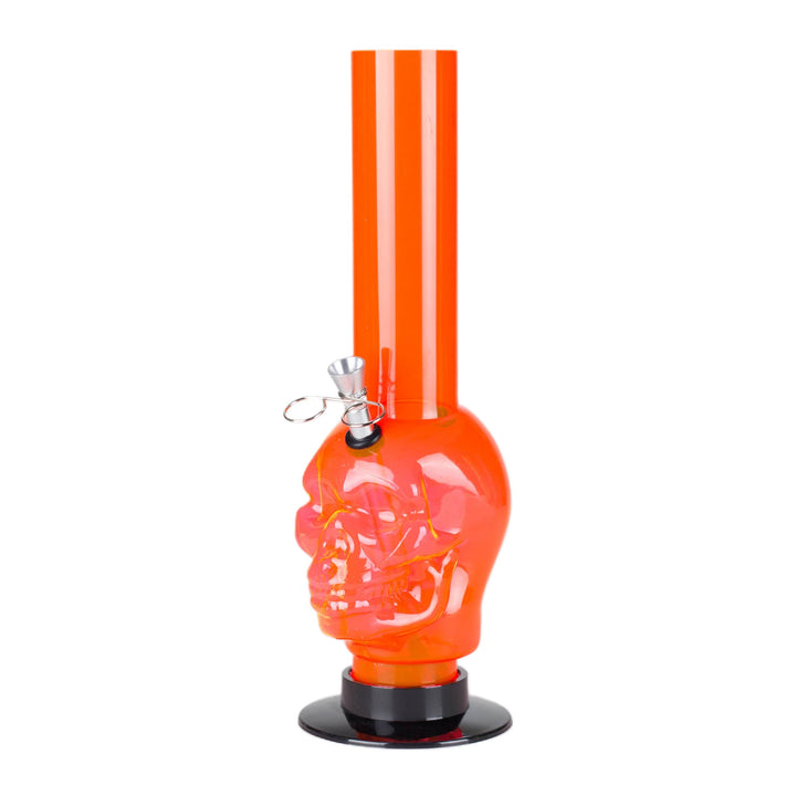 12" acrylic skull bong in red, perfect for beginners and collectors