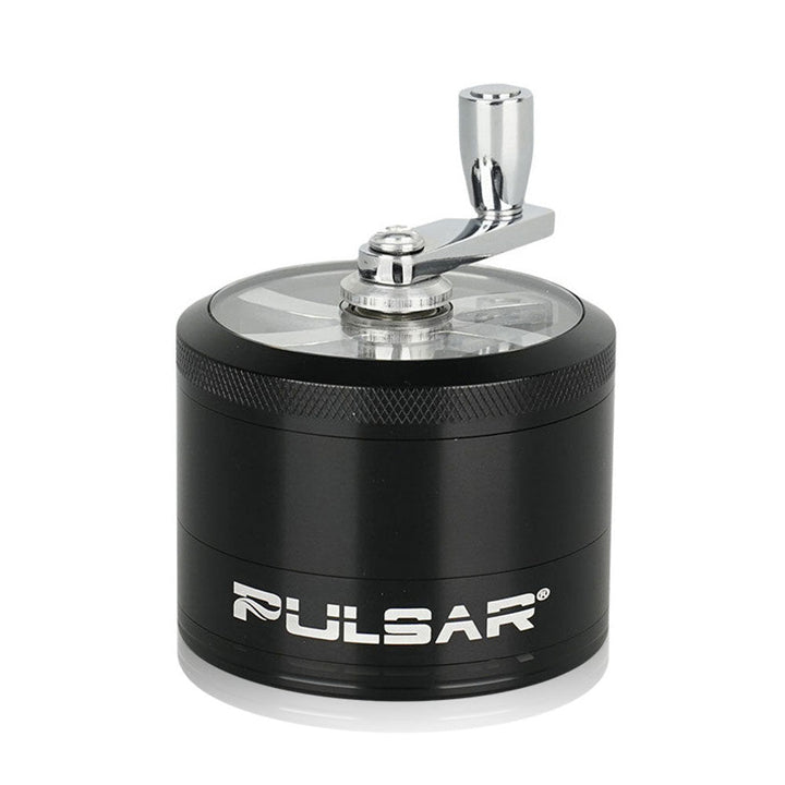 Black Aluminum Crank Handle Herb Grinder