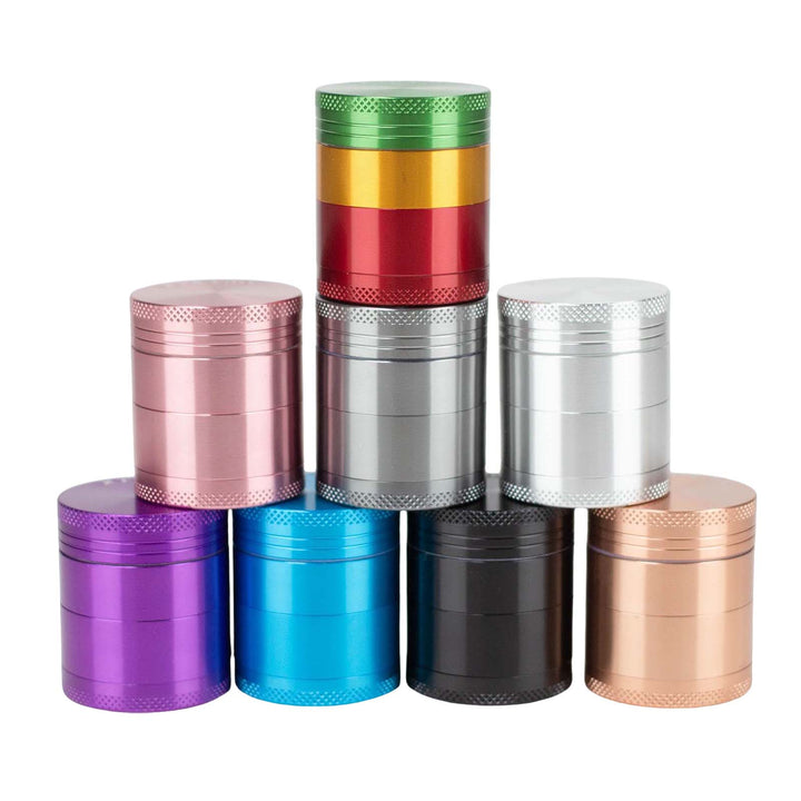 Aluminum Herb Grinder 1.9" Full Color Collection – Black, Pink, Gold, Silver, Purple, Grey, Rasta, and More