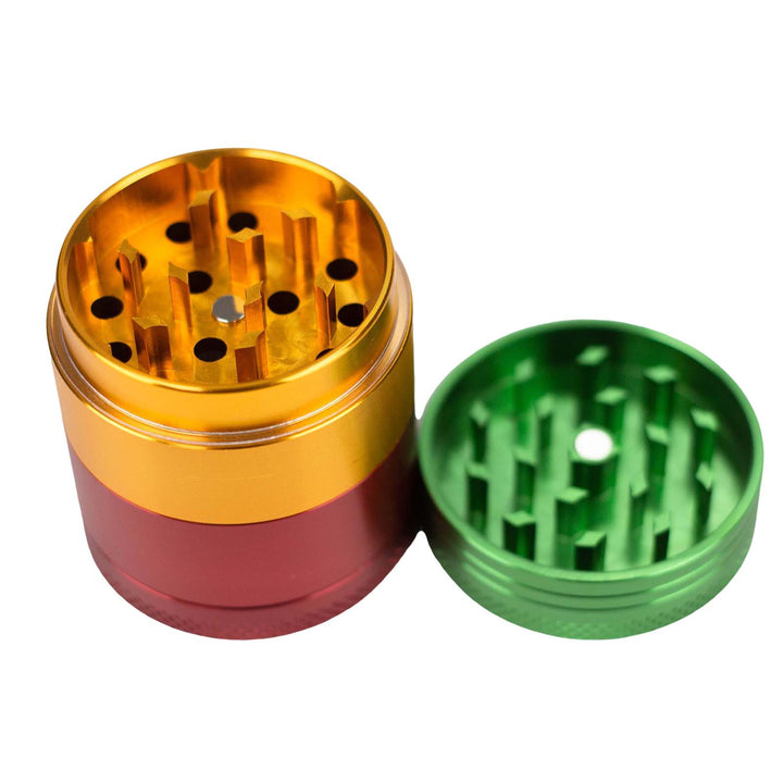 Close-Up of Grinding Chamber in Aluminum Herb Grinder 1.9" with Precision Cut Teeth