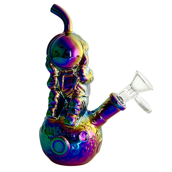 Rainbow Astronaut Electroplate Water Pipe 6 inch