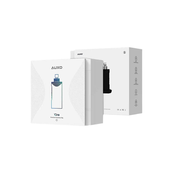 packaging of AUXO Cira E-Rig Vaporizer