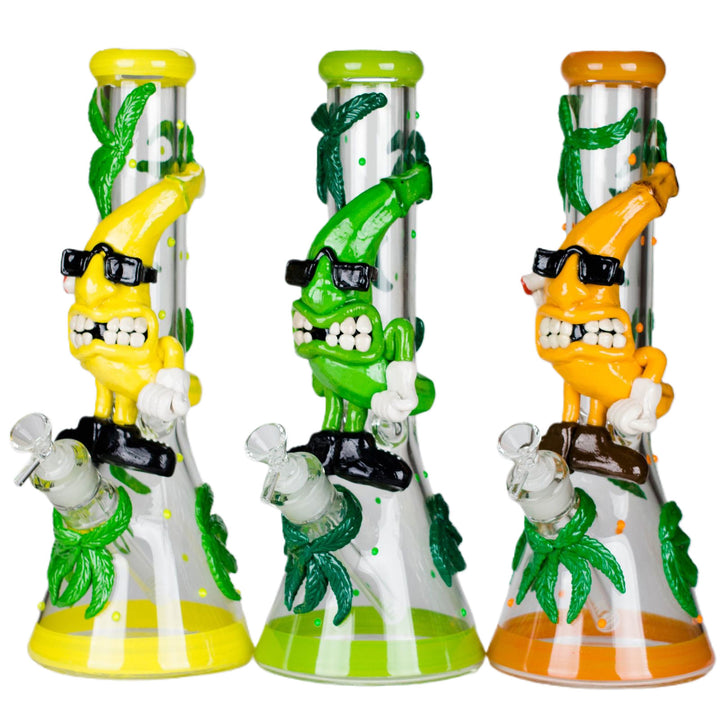 13" 3D banana character Glow-in-the-Dark Water Bong