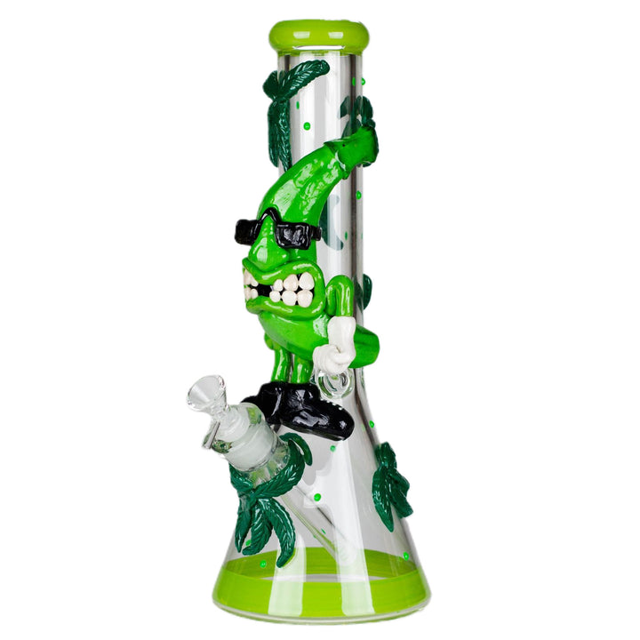 13" Bananabudz Glow-in-the-Dark Water Bong in green