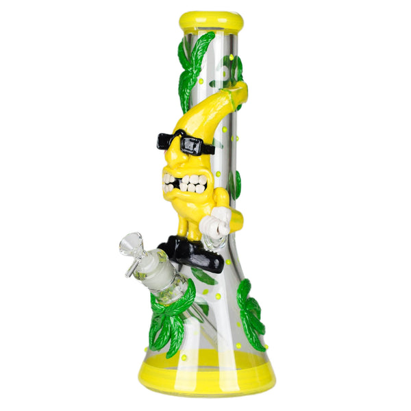 13" Bananabudz Glow-in-the-Dark Water Bong in yellow