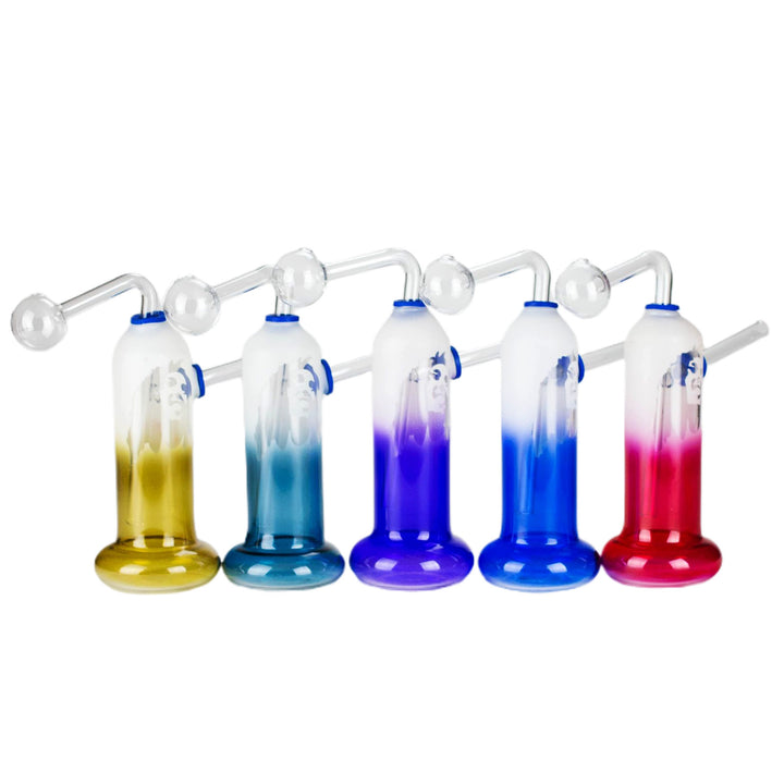 Bob Oil Burner Water Pipe 6 inch - vibrant gradient glass