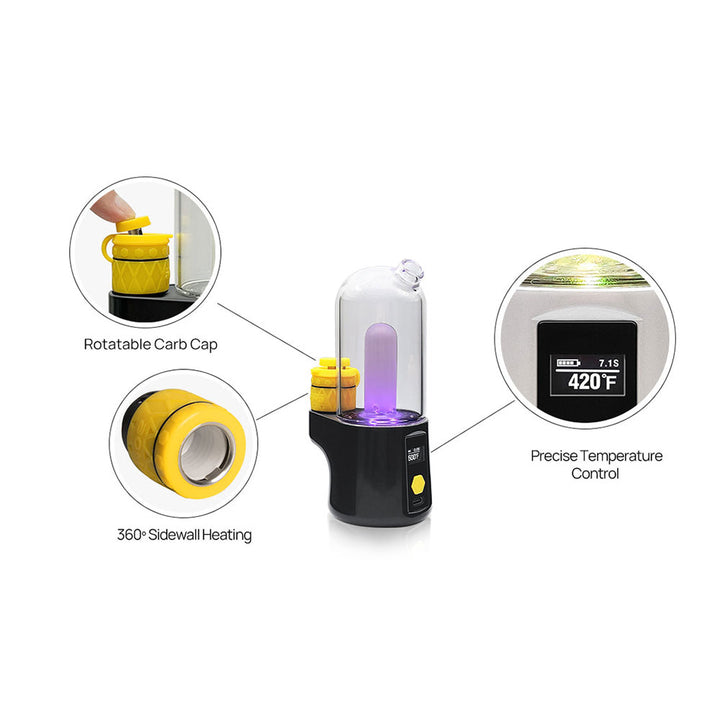 Bomb Pro Portable Dab Rig black color close-up detail