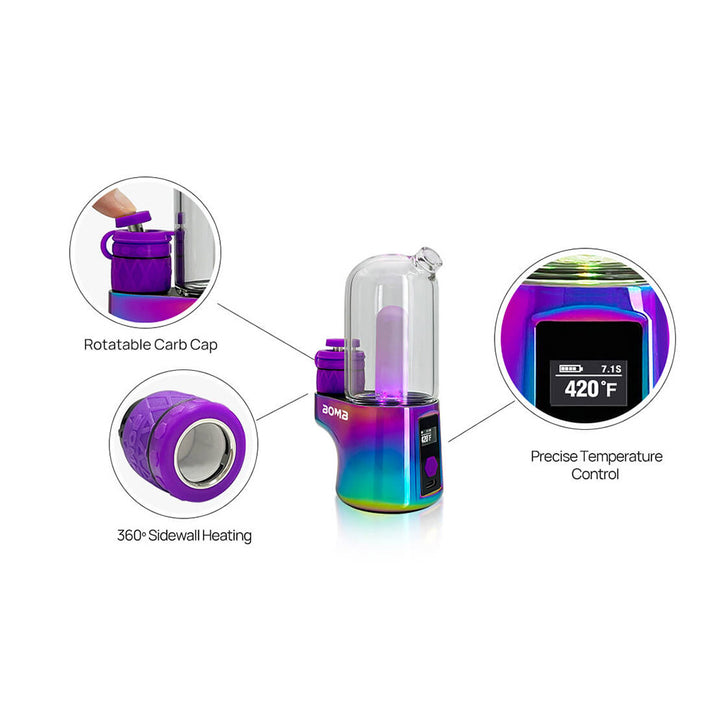 Bomb Pro Portable Dab Rig rainbow color close-up detail
