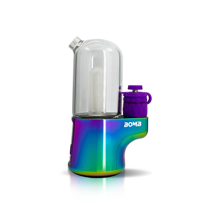 Bomb Pro Portable Dab Rig rainbow color side view