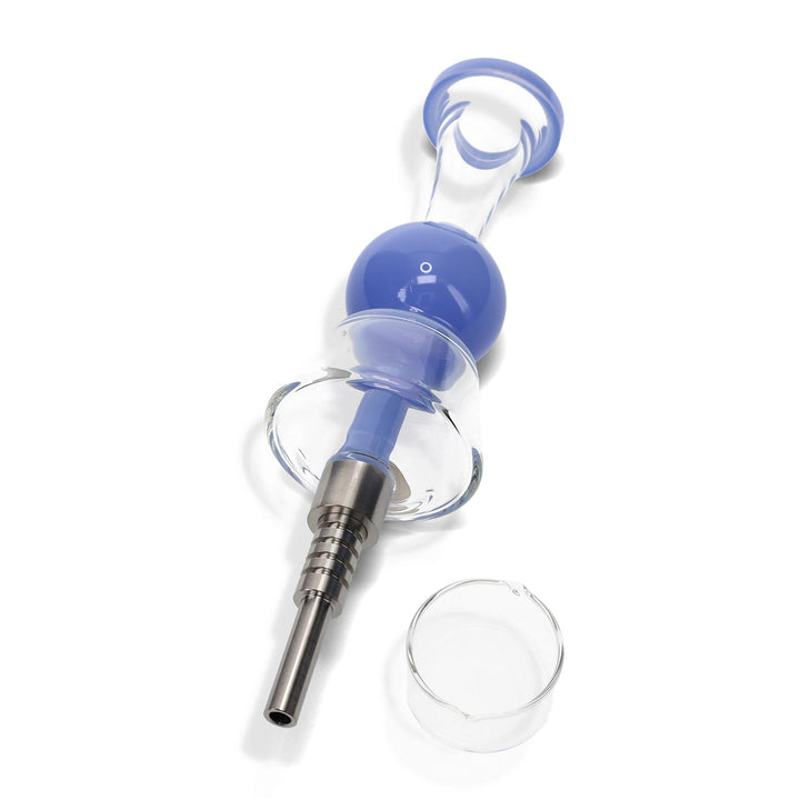 Bubble Shield Nectar Collector Glass Straw Kit Light Blue