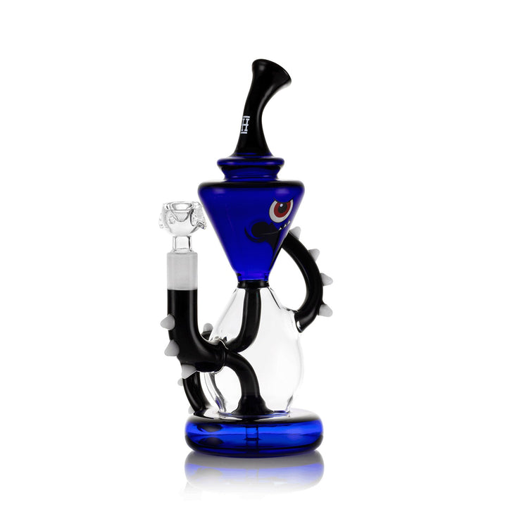 Side view of Blue Candy Monster Bong