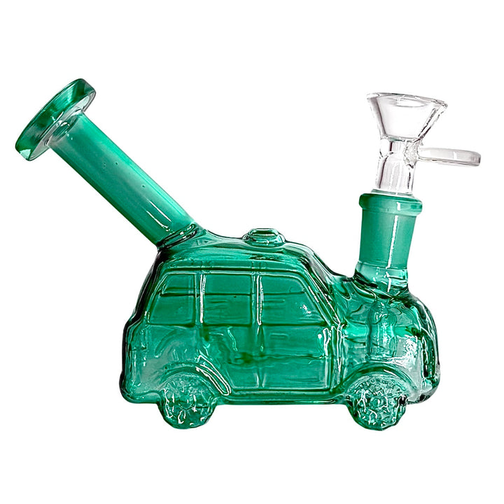 Teal Car Shape Mini Bong with 4.5 inch height