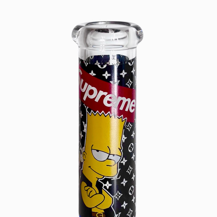10" glass tube neck with cartoon glow design – Cartoon Glass Bong