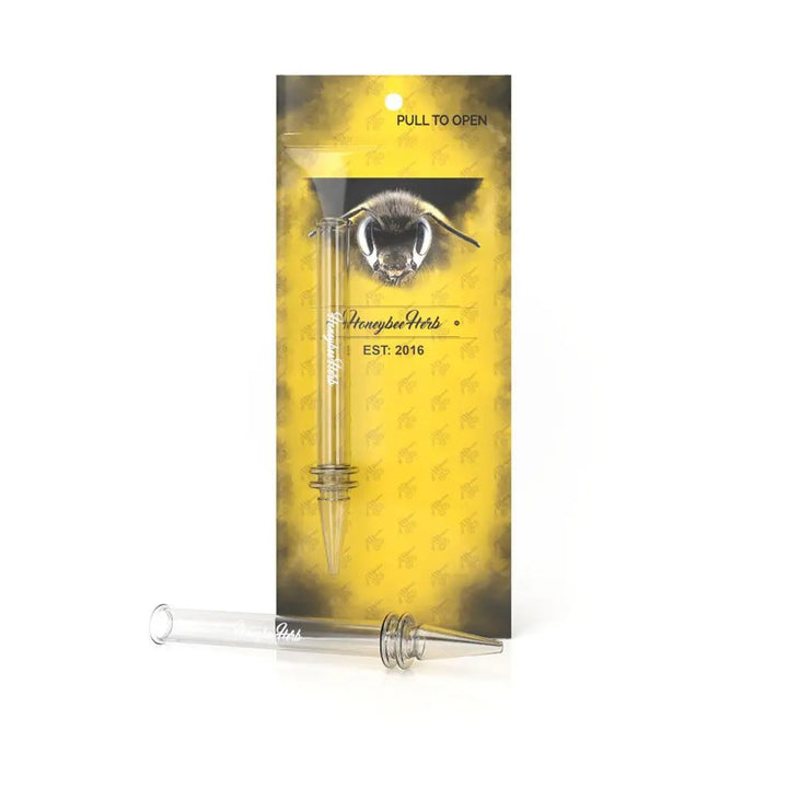 Clear Quartz Dab Straw with protective packaging