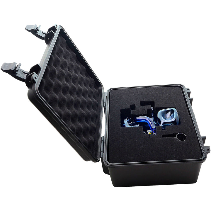 Blue Cloaked Voyager Dab Rig in a black protective case