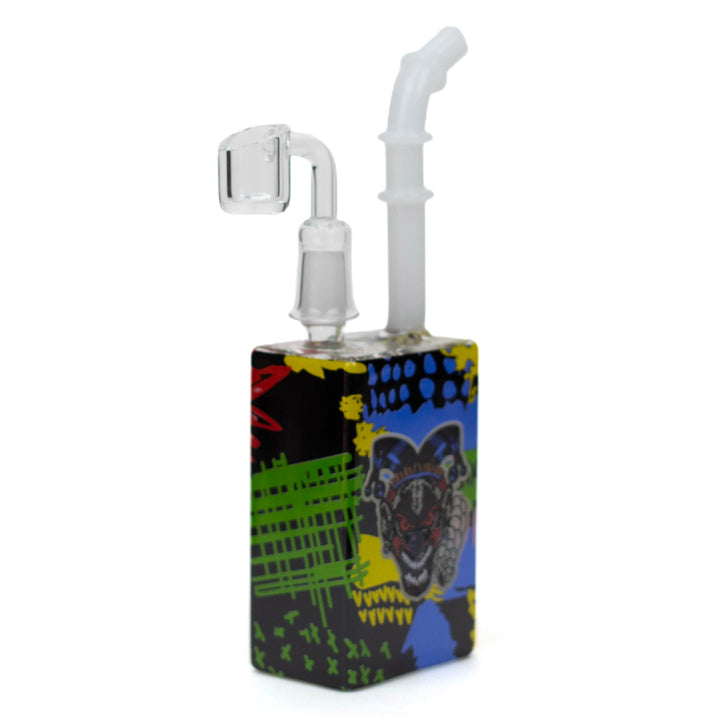 7.5 inch Juice Box Dab Rig with creepy clown art – style 4