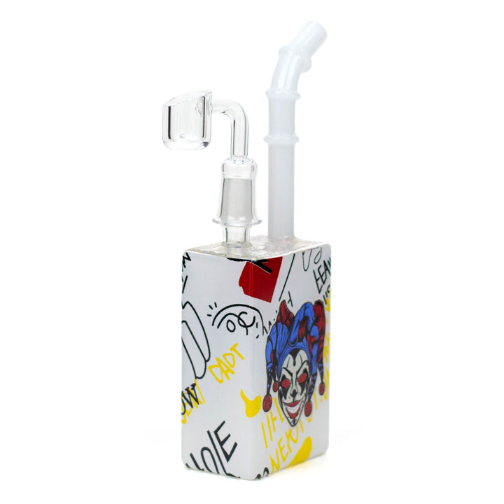 Glow-in-the-dark Juice Box Dab Rig with clown illustration – style 5