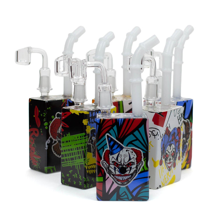 Clown Juice Box-Shaped Dab Rig with straw