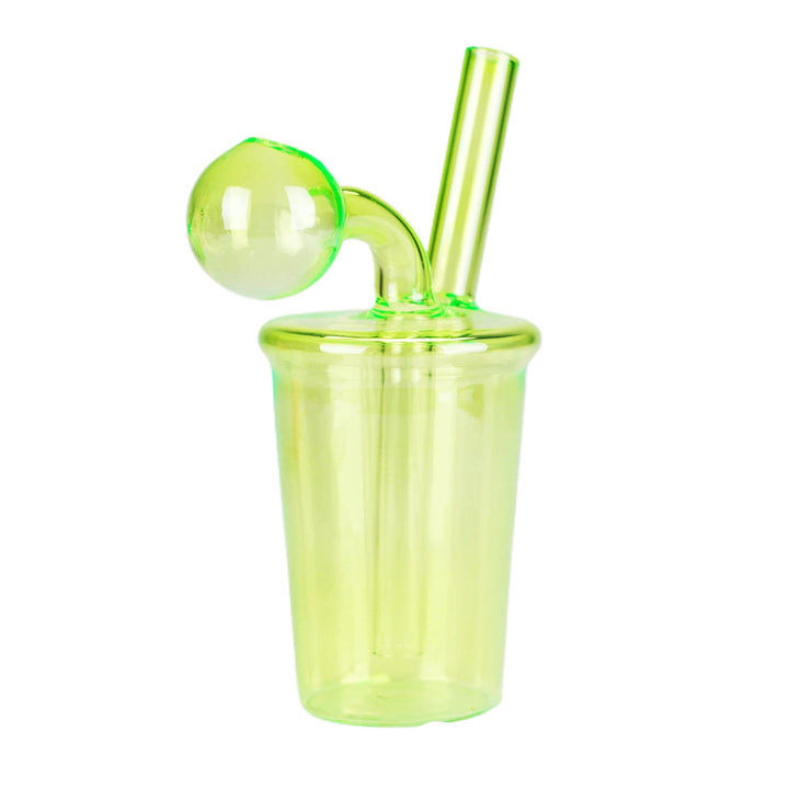 5 inch Coffee Cup Oil Burner Bong in neon green