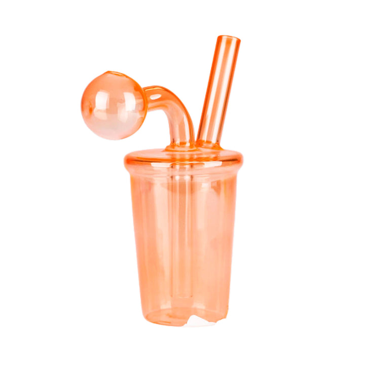 5 inch Coffee Cup Oil Burner Bong in bright neon orange