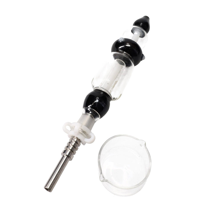 Color Pop Dab Straw with Stainless Tip in Black