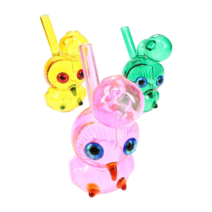 colored glass owl mini oil burner pipes