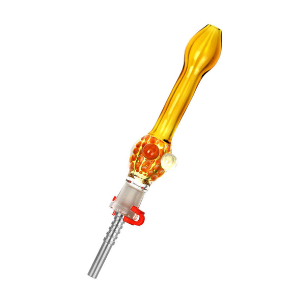 Confetti Bubble Glass Dab Straw in amber