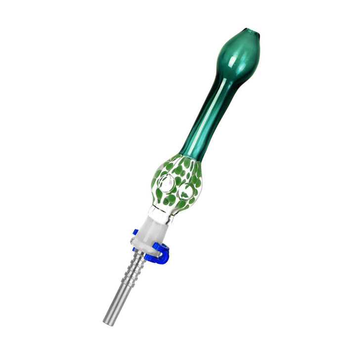Confetti Bubble Glass Dab Straw in green color