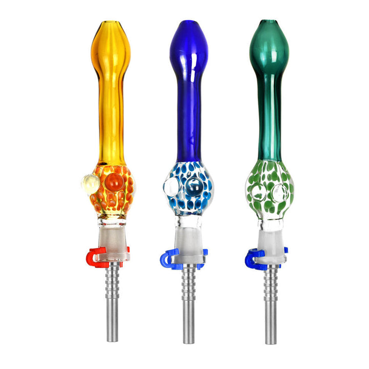 Confetti Bubble Glass Dab Straw with Titanium Tip