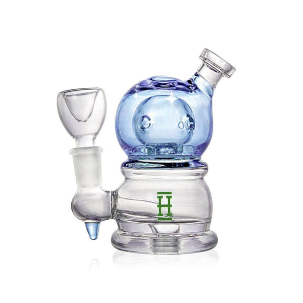 Crystal Ball Water Pipe in light blue glass