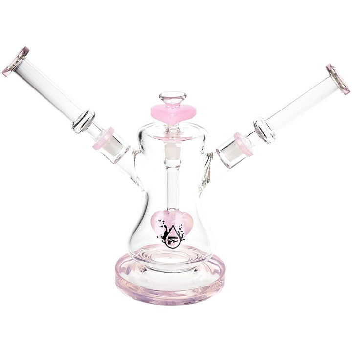 Date Night Dual Neck Heart Perc Bong in Jade Pink