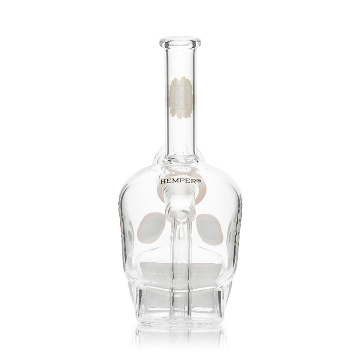 Back view of Dia De Los Muertos Glass Skull Bong