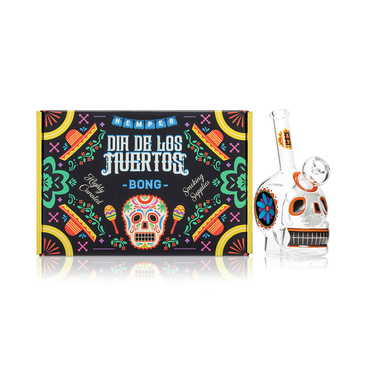 Dia De Los Muertos Glass Skull Bong packaging