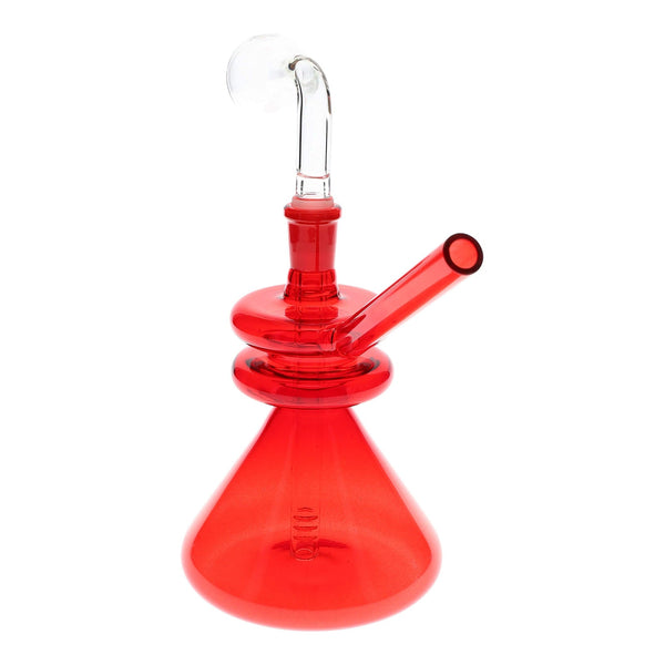 Double Donut Colored Beaker Oil Pipe Burner in red
