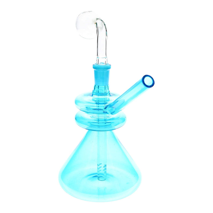 Double Donut Colored Beaker Oil Pipe Burner in blue