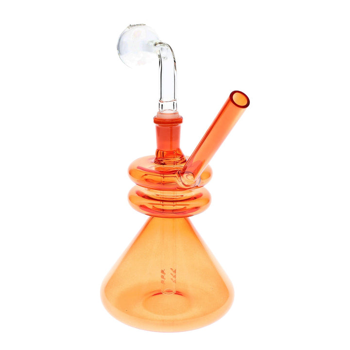 Double Donut Colored Beaker Oil Pipe Burner in Orange