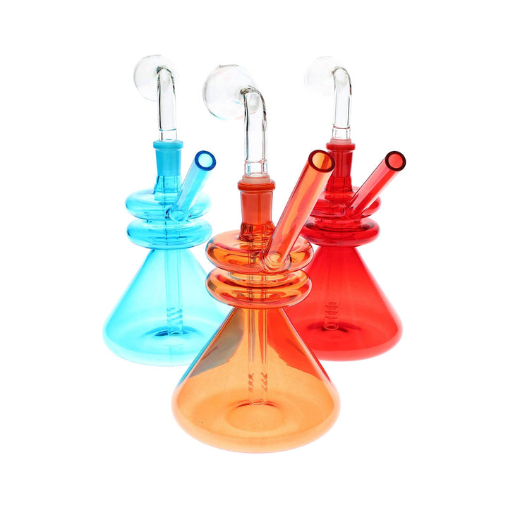 Double Donut Colored Beaker Oil Pipe Burner