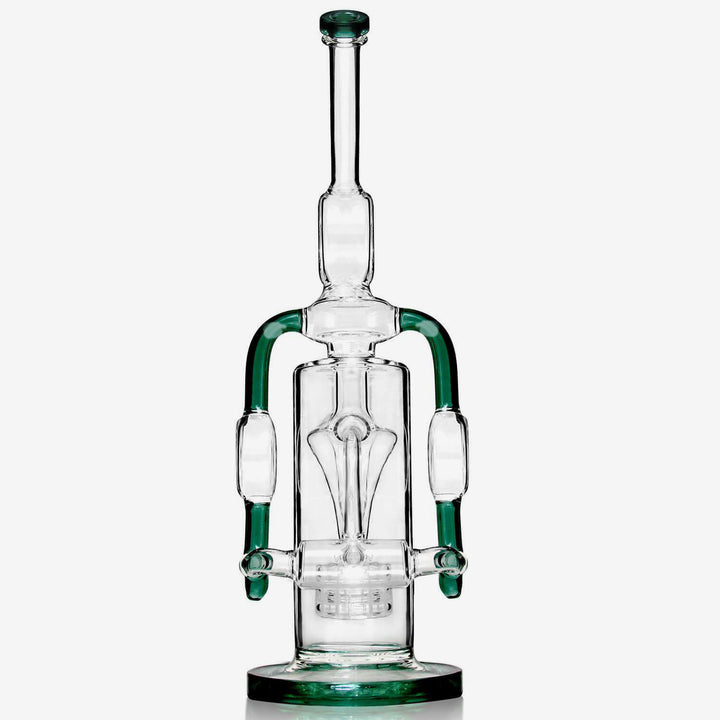 Double Recycler Bong in green color