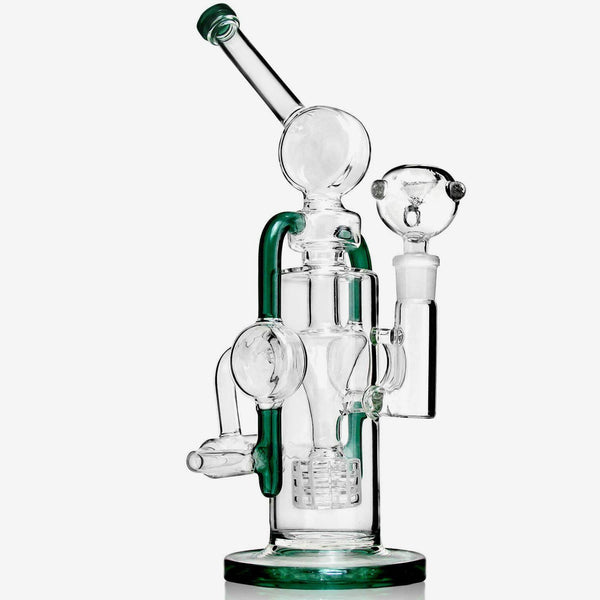13 inch Double Recycler Bong Glass Water Pipe
