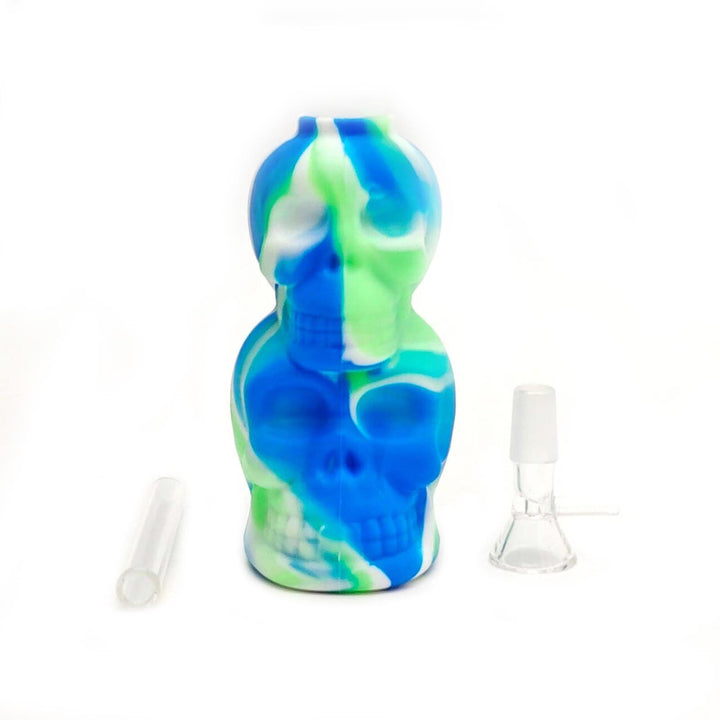 6 inch Double Skull Silicone Bubbler all parts included
