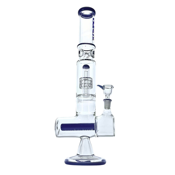 Dual-Chamber Matrix Perc Bong in blue color