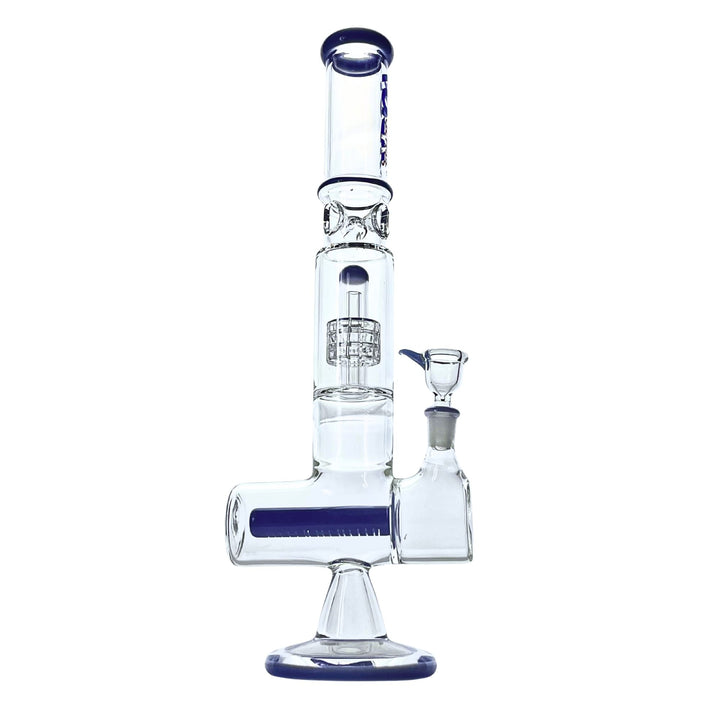 Dual-Chamber Matrix Perc Bong in blue color
