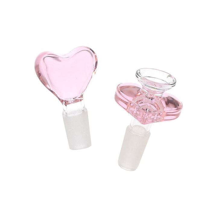 Two Person Dual Neck Heart Perc Bong with pink bowl