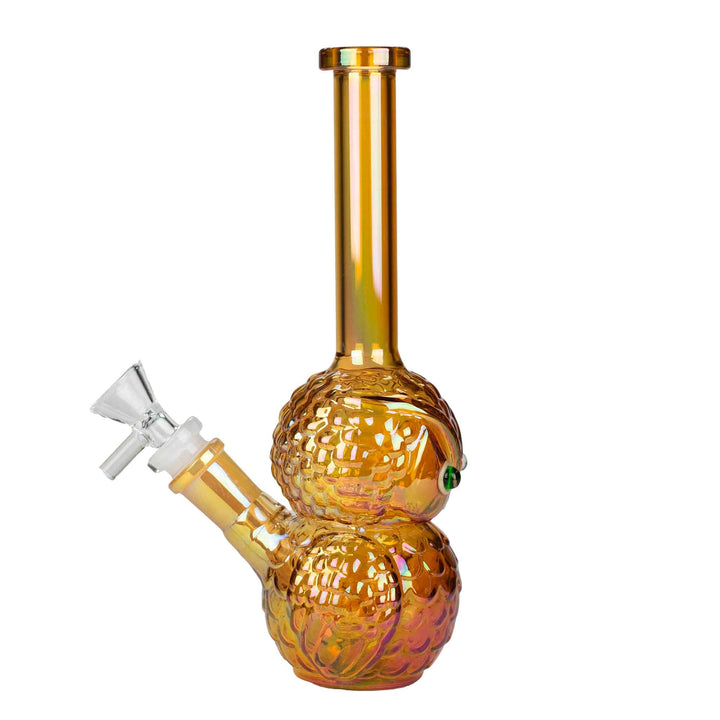 Side View of 9" Rose Gold Electroplated Owl Bong