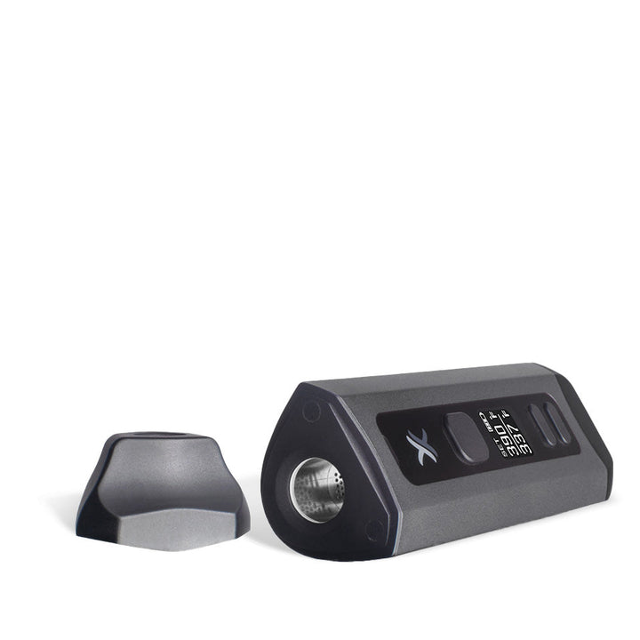 Exxus Vape Mini Plus Portable Wax Vaporizer in gunmetal, top view